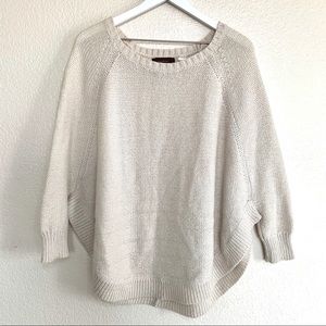 Guinevere Anthropologie Wool Beige Poncho Sweater